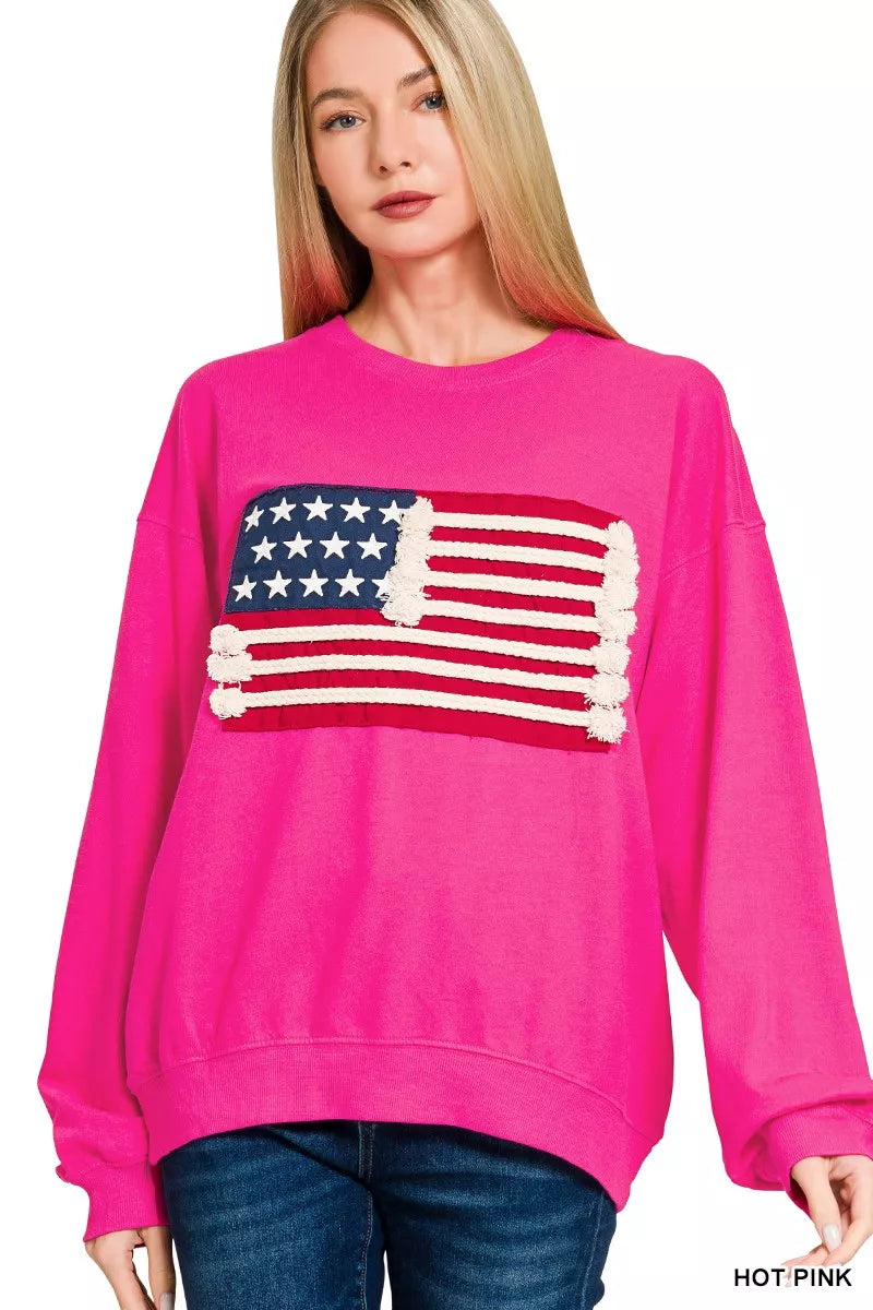 American Flag Pullover