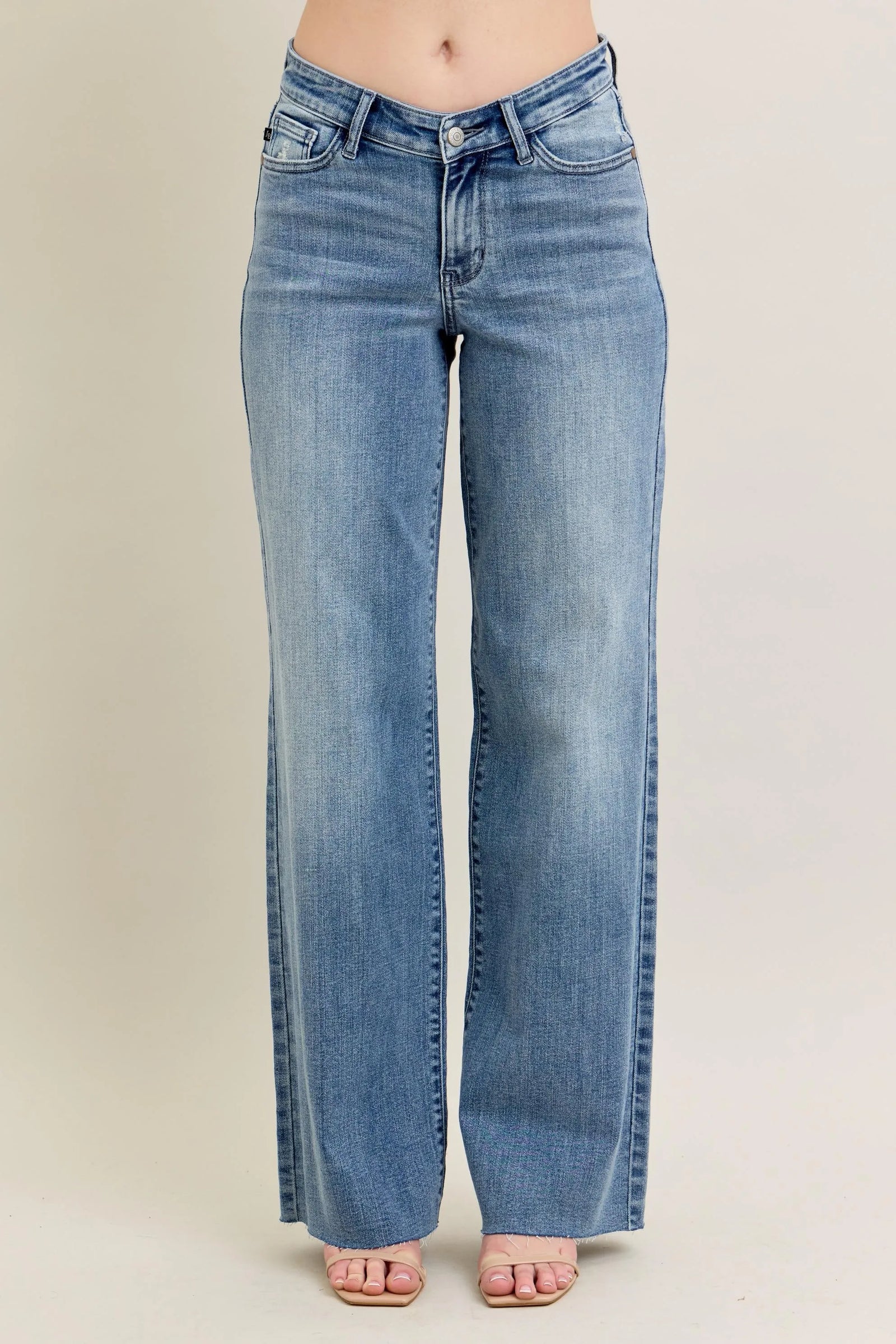 Full Size V - Front Baggy Jeans Plus Size
