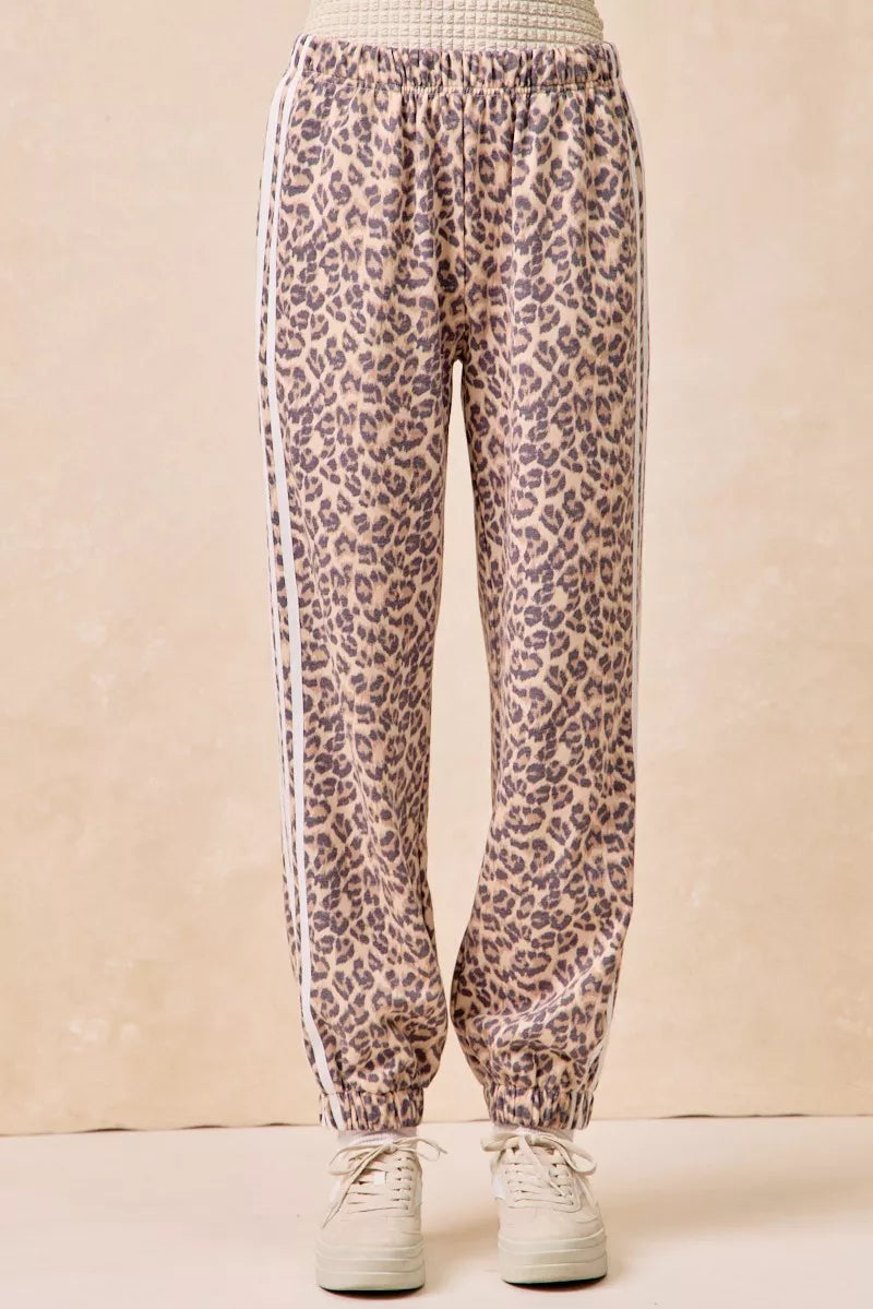 Side Lines Leopard Track Pants