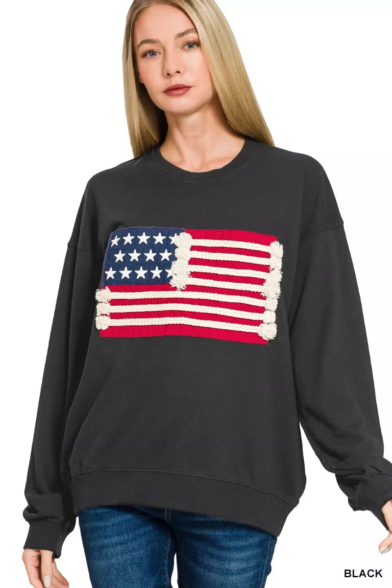 American Flag Pullover