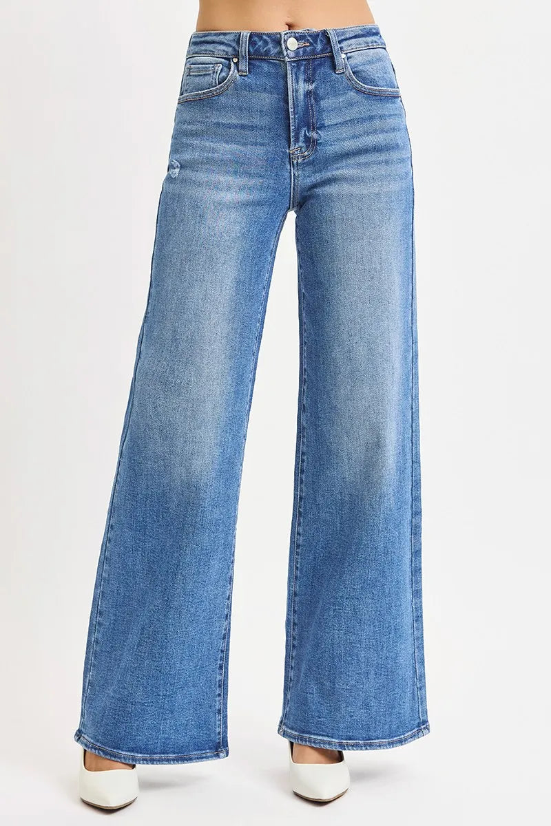 Full Size High Rise Wide Leg Jeans Plus Size