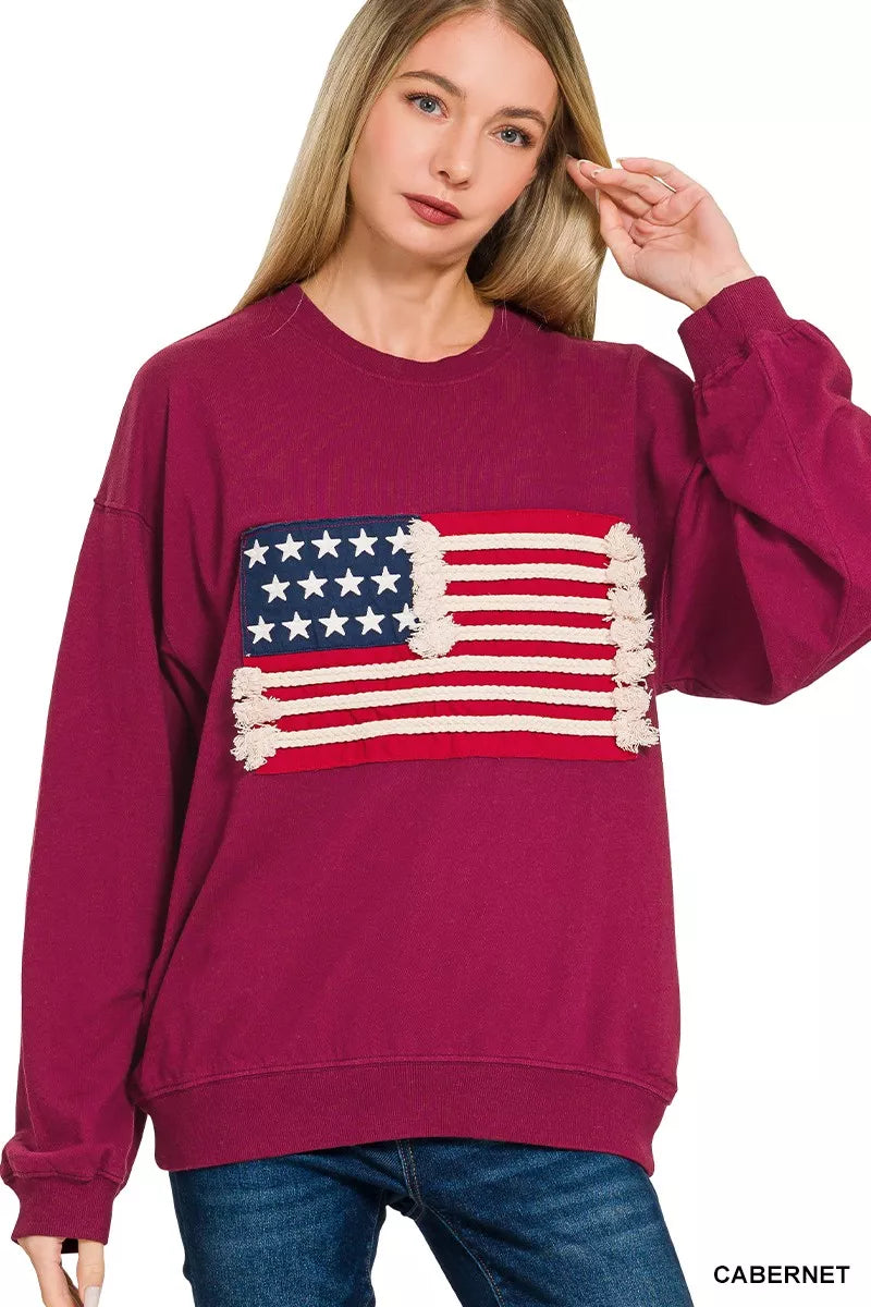 American Flag Pullover