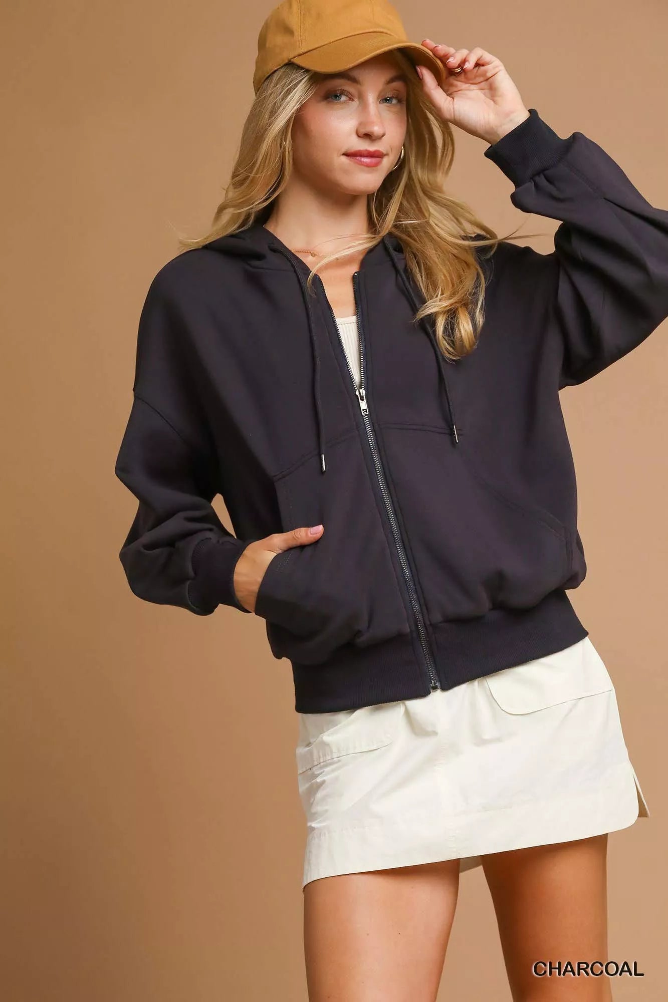 Zip-Up Fleece Hooded Jacket