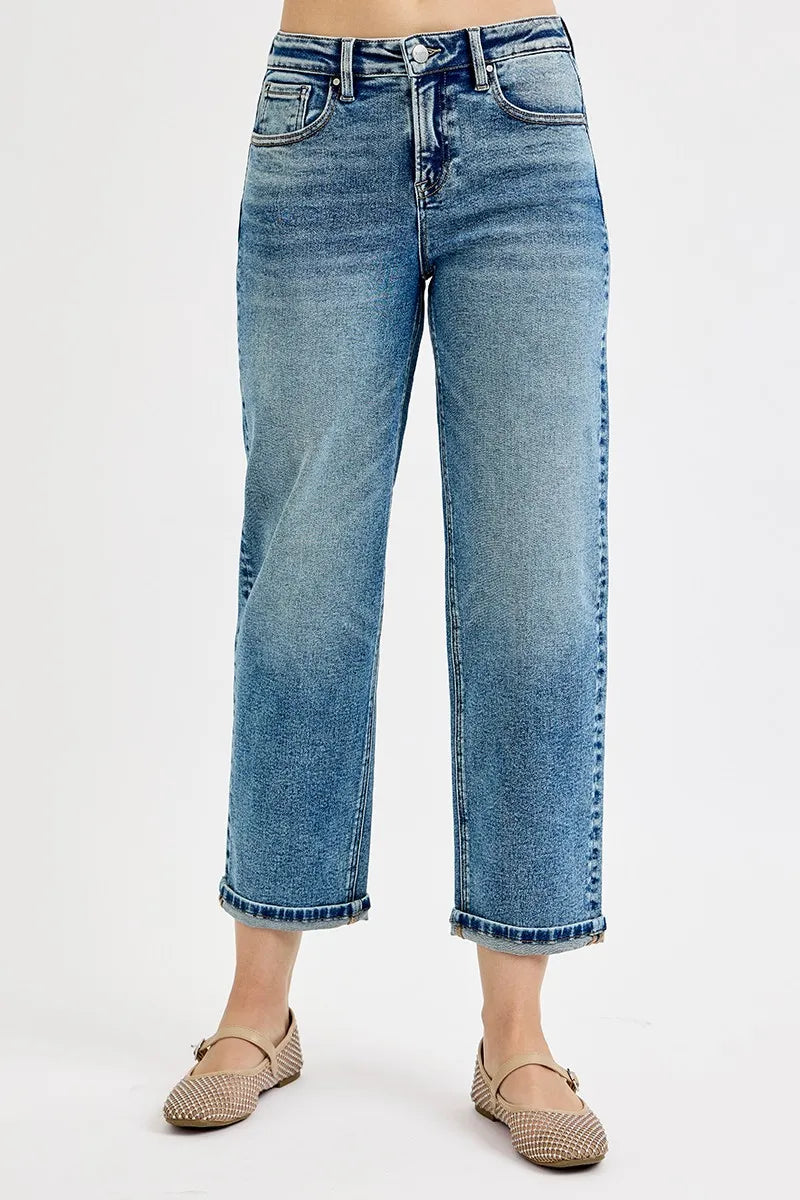 Full Size High Rise Crop Boyfriend Jeans Plus Size