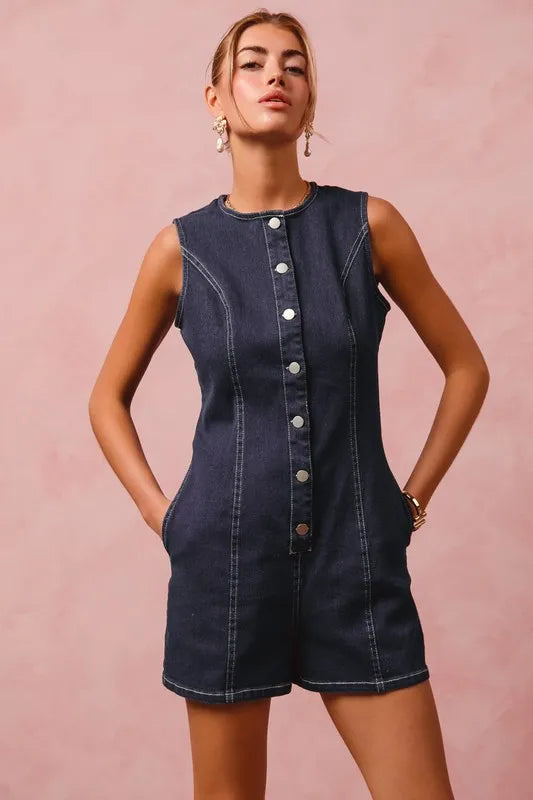 Denim Jumpsuits and Rompers
