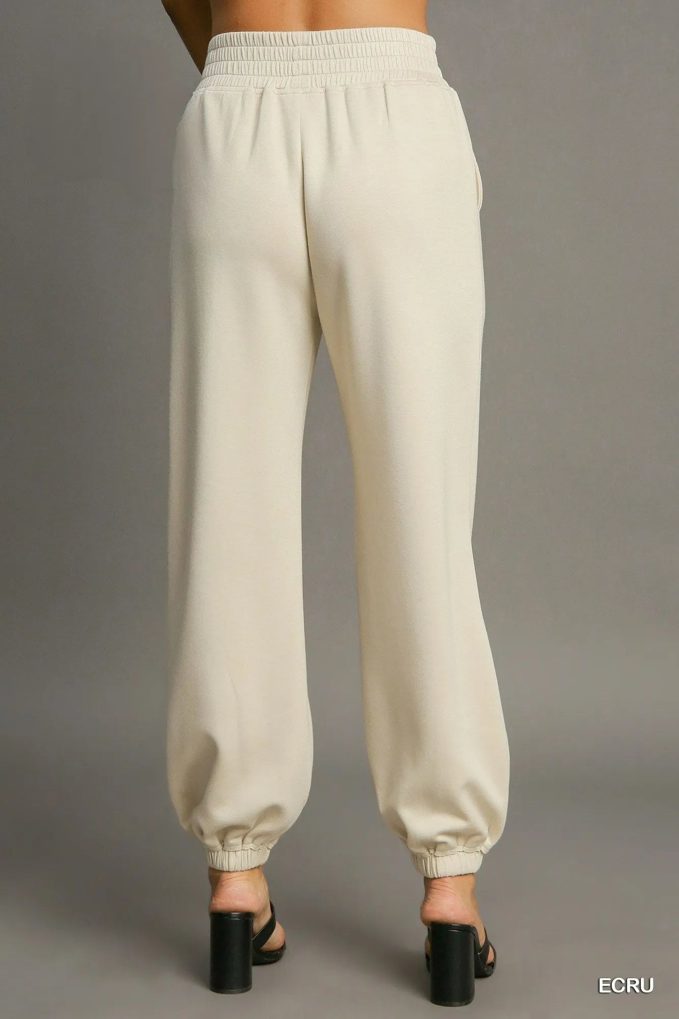 Drawstring Jogger Pants with Front Seam Detail