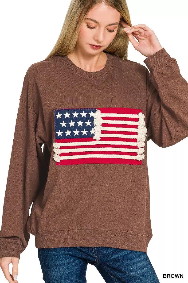 American Flag Pullover