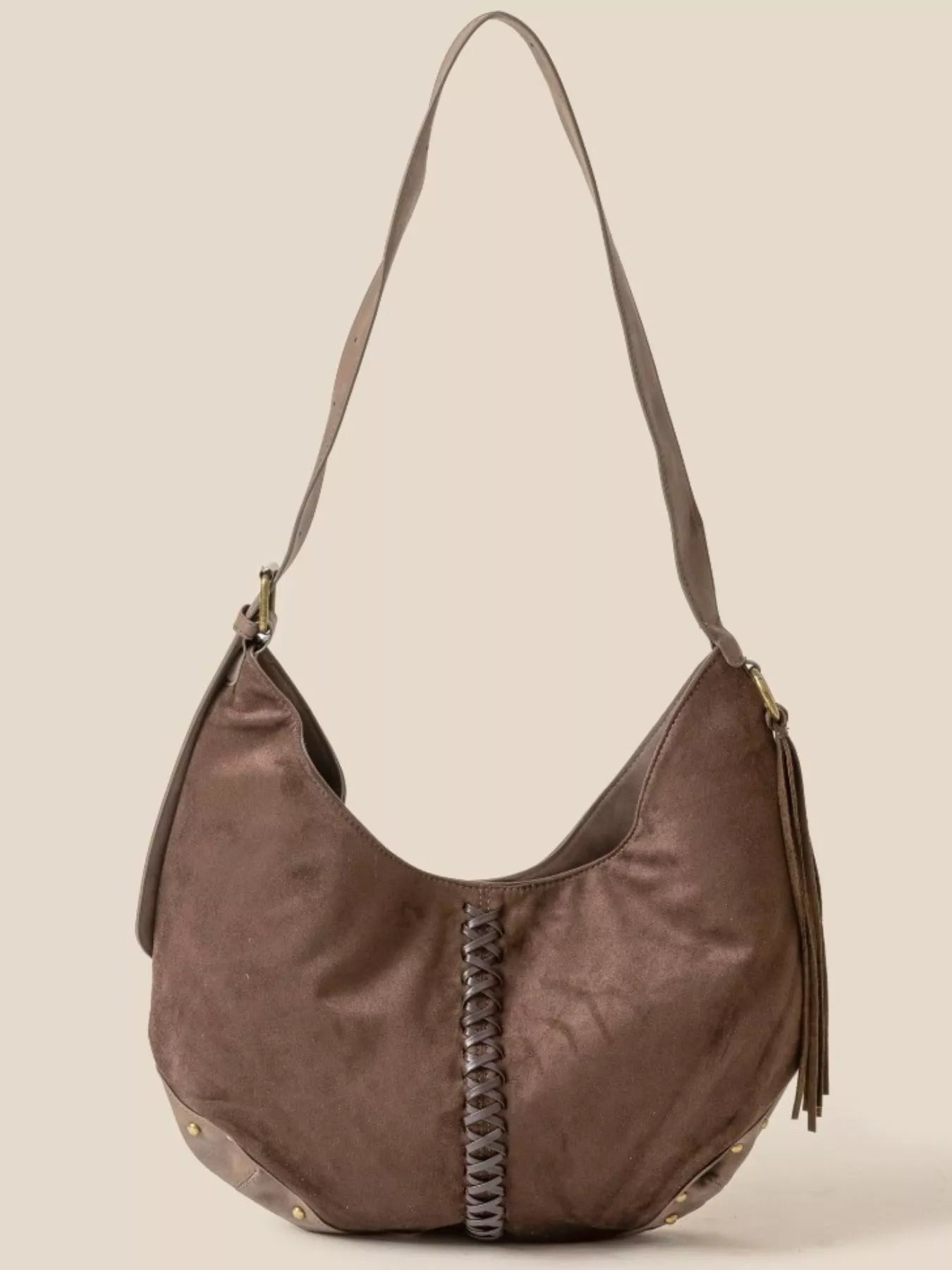 Braided Detail Hobo Shoulder Bag