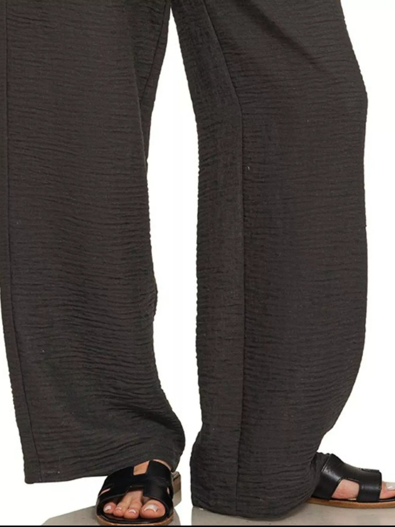 Woven Crepe Elastic Band Pants