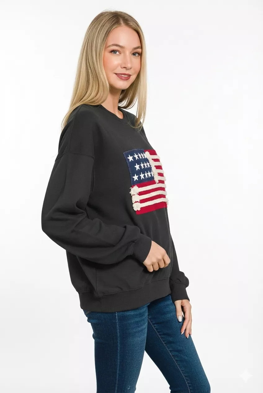 American Flag Pullover