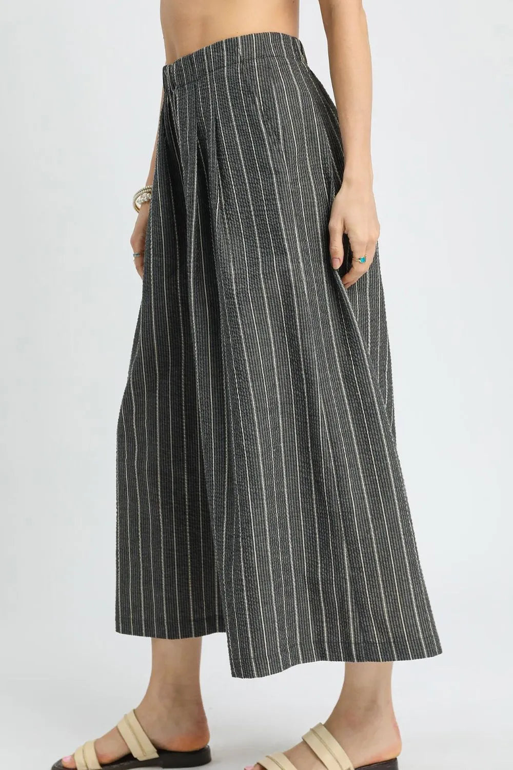 Pinstripe Crop Palazzo Pants