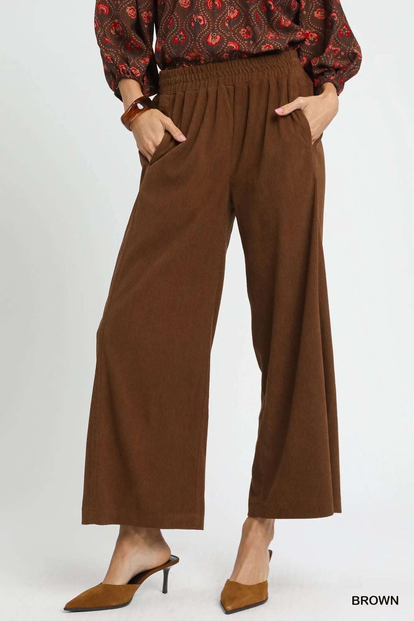 Wide-Leg Corduroy Pants