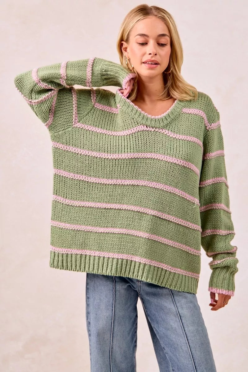 Striped Long Sleeve Sweater