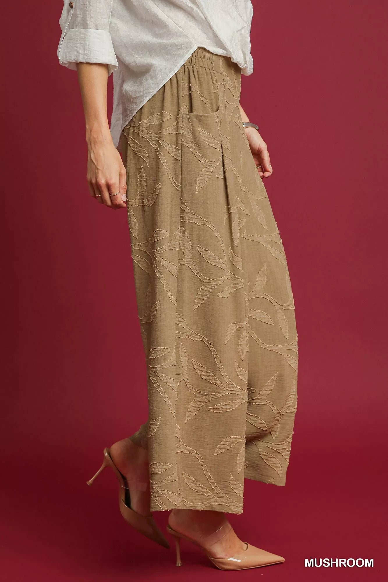 Jacquard Wide-Leg Pants