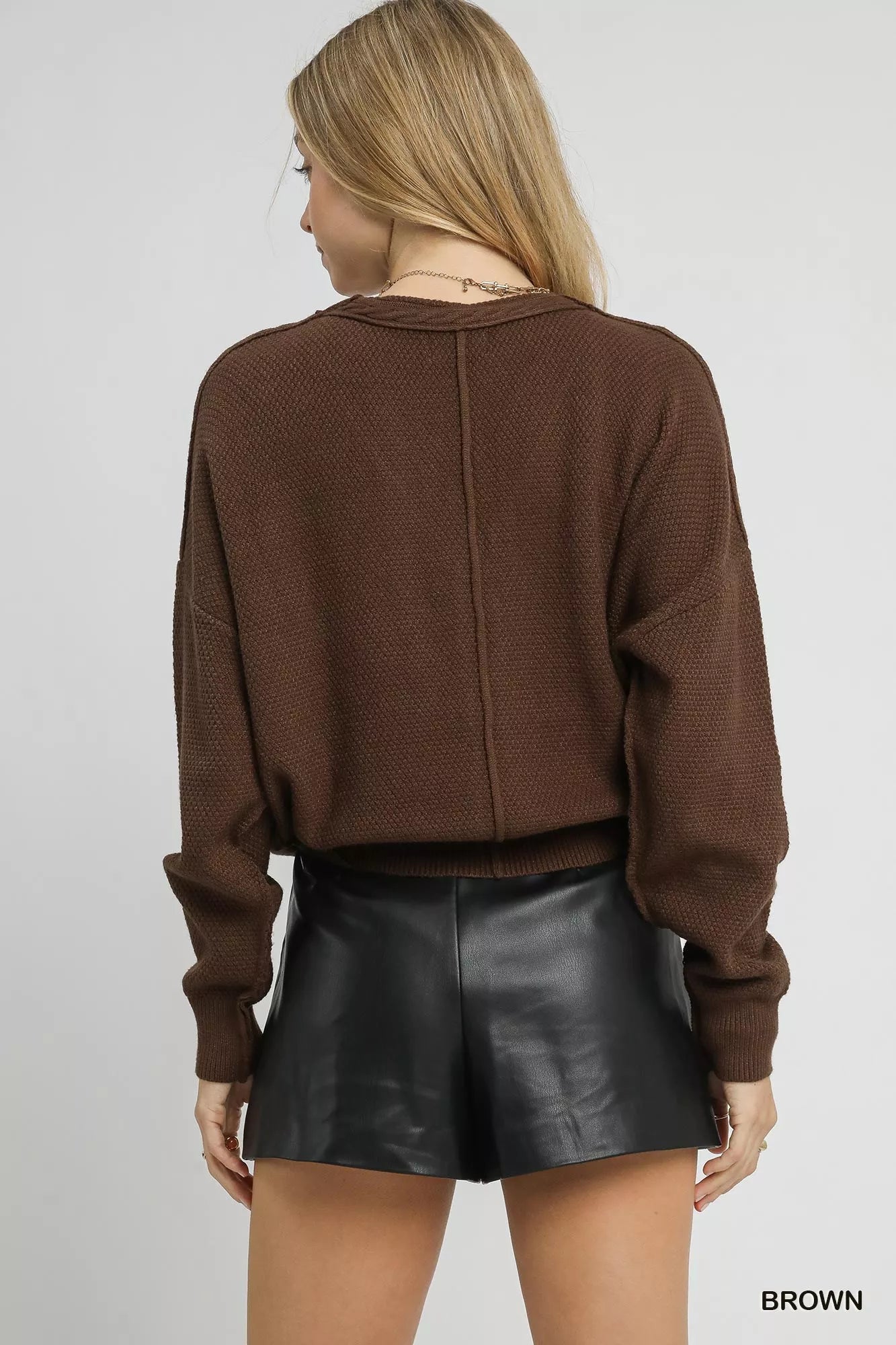 Chunky Cable Knit V-Neck Button-Up Cardigan