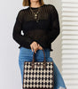 Argyle Pattern PU Leather Handbag