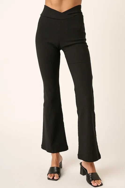 Surplice V Waist Flare Pants