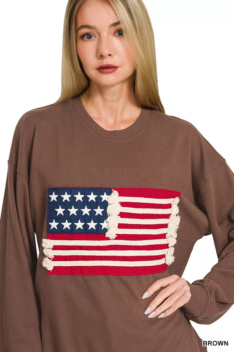 American Flag Pullover