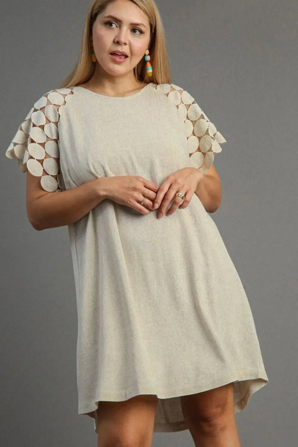 Full Size Round Neck Mini Dress Plus Size