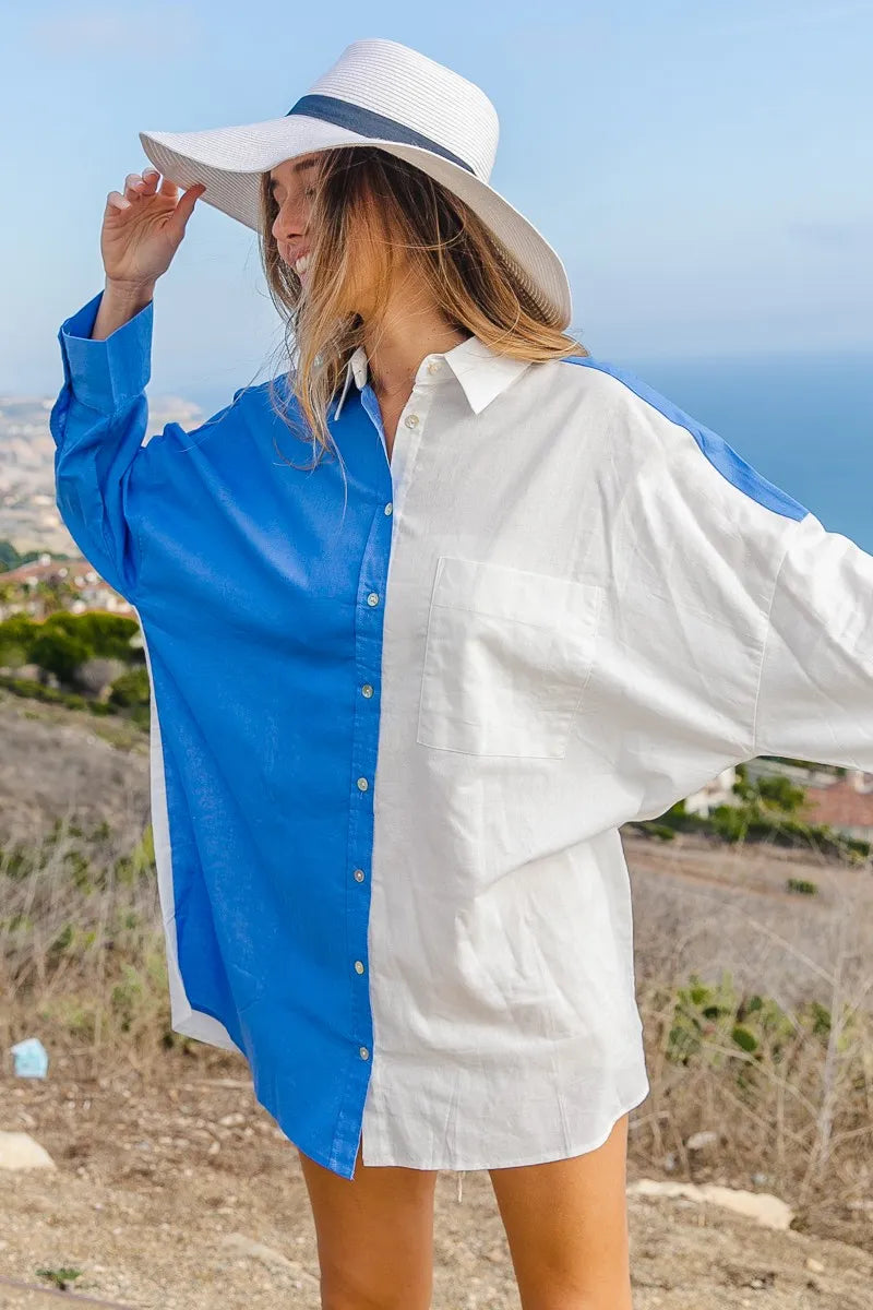 Oversized Color Block Shirt