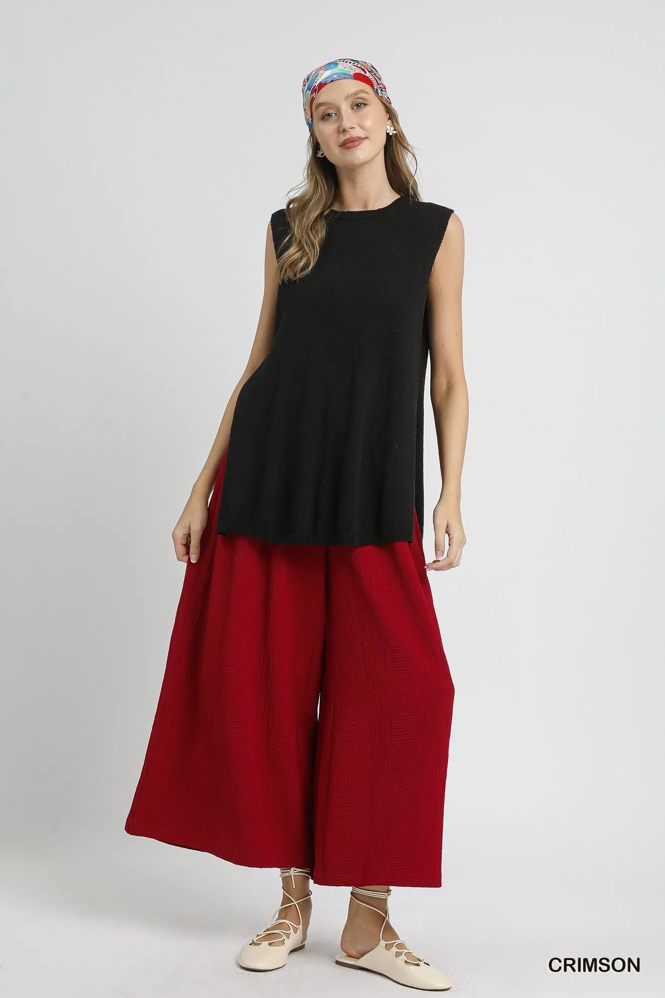 Elastic Waist Wide Leg Pants
