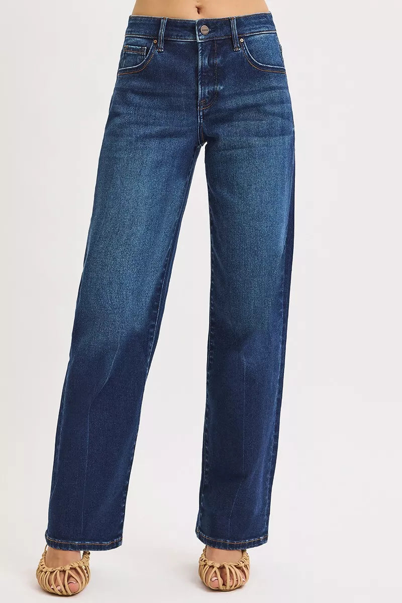 Mid Rise Wide Baggy Jeans