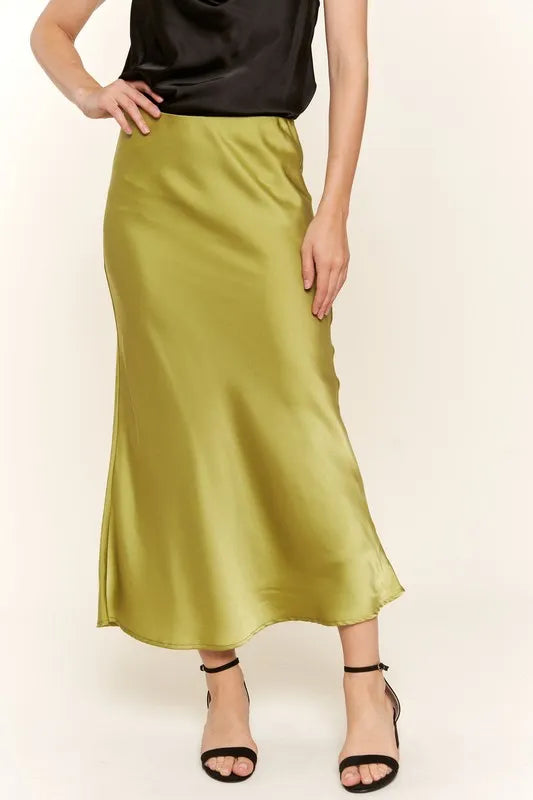 Satin Midi Skirt