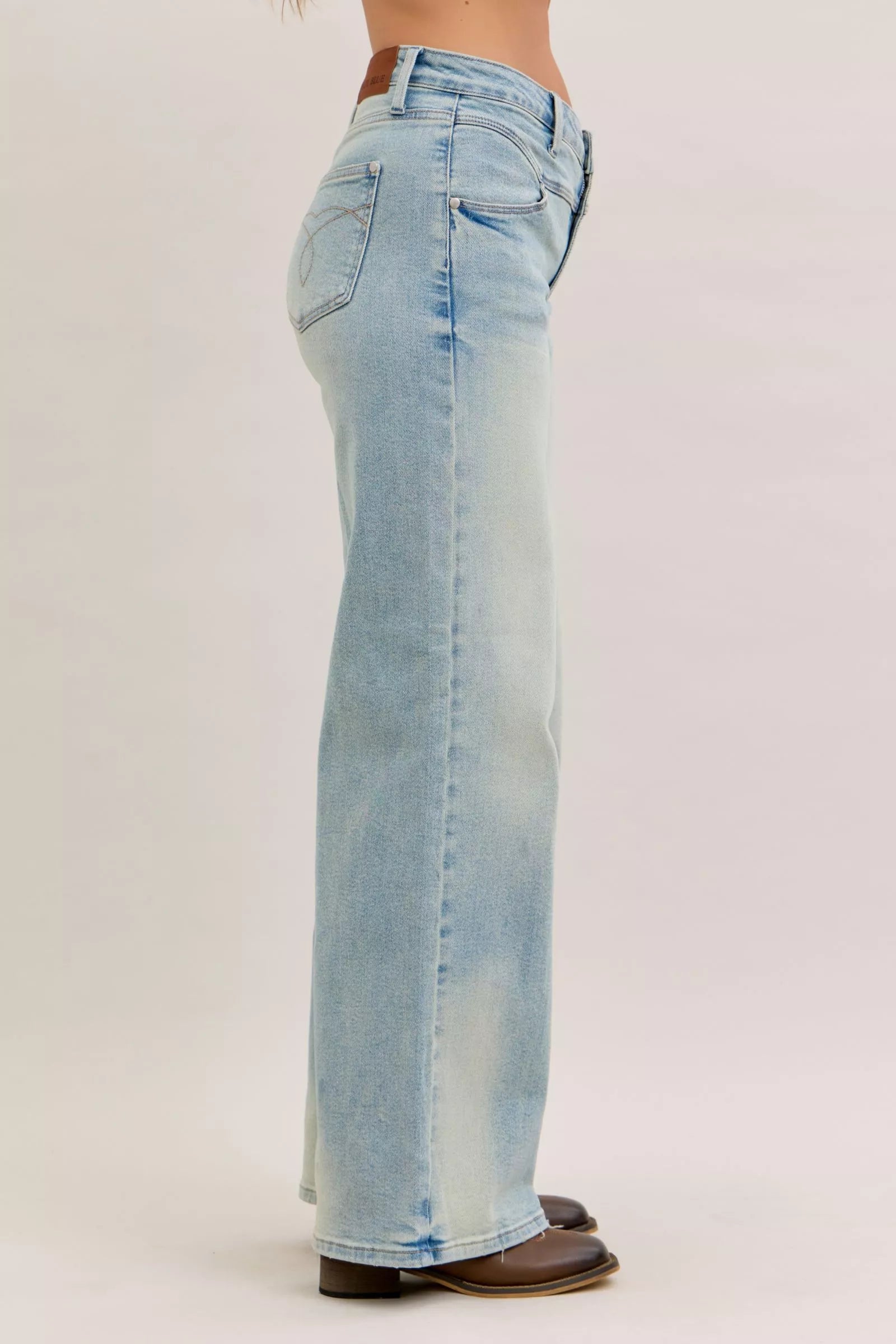 High Waist Column Straight Jeans
