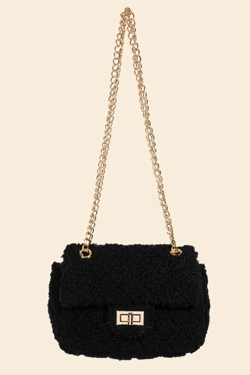 Faux Fur Rectangle Crossbody Bag