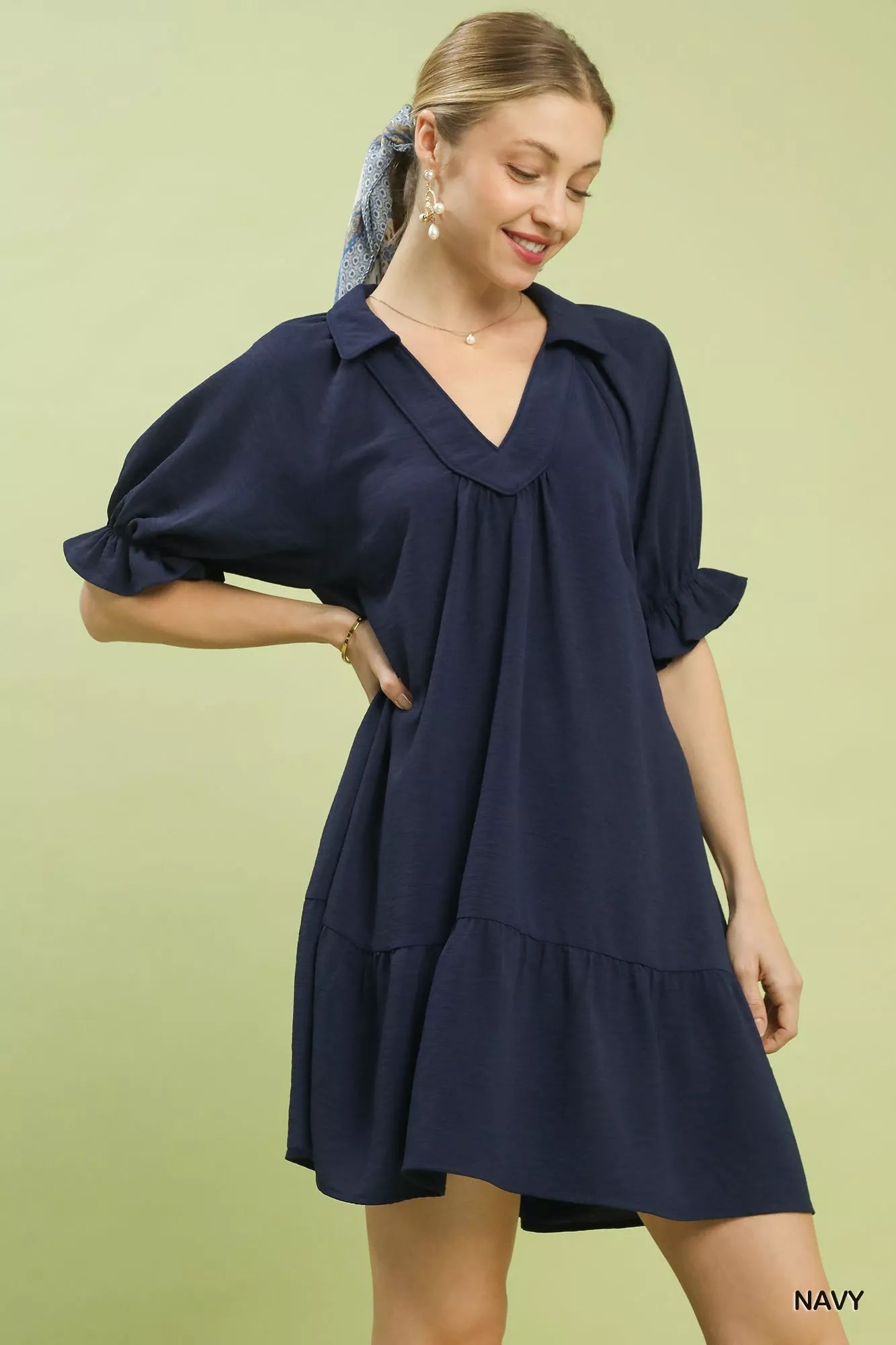 Tiered Puff Sleeve Babydoll Dress