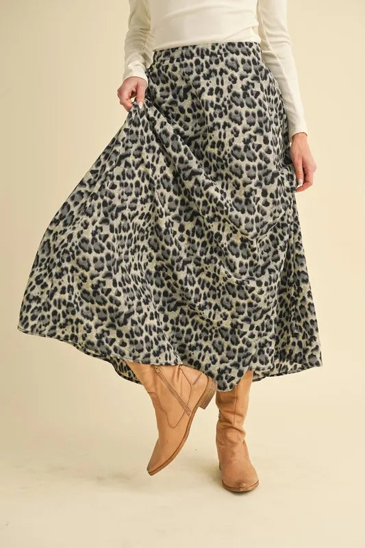 Leopard Midi Skirt