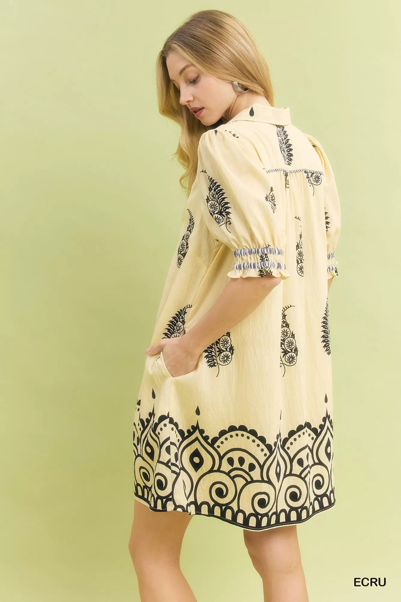 Paisley Mandala Print Babydoll Dress