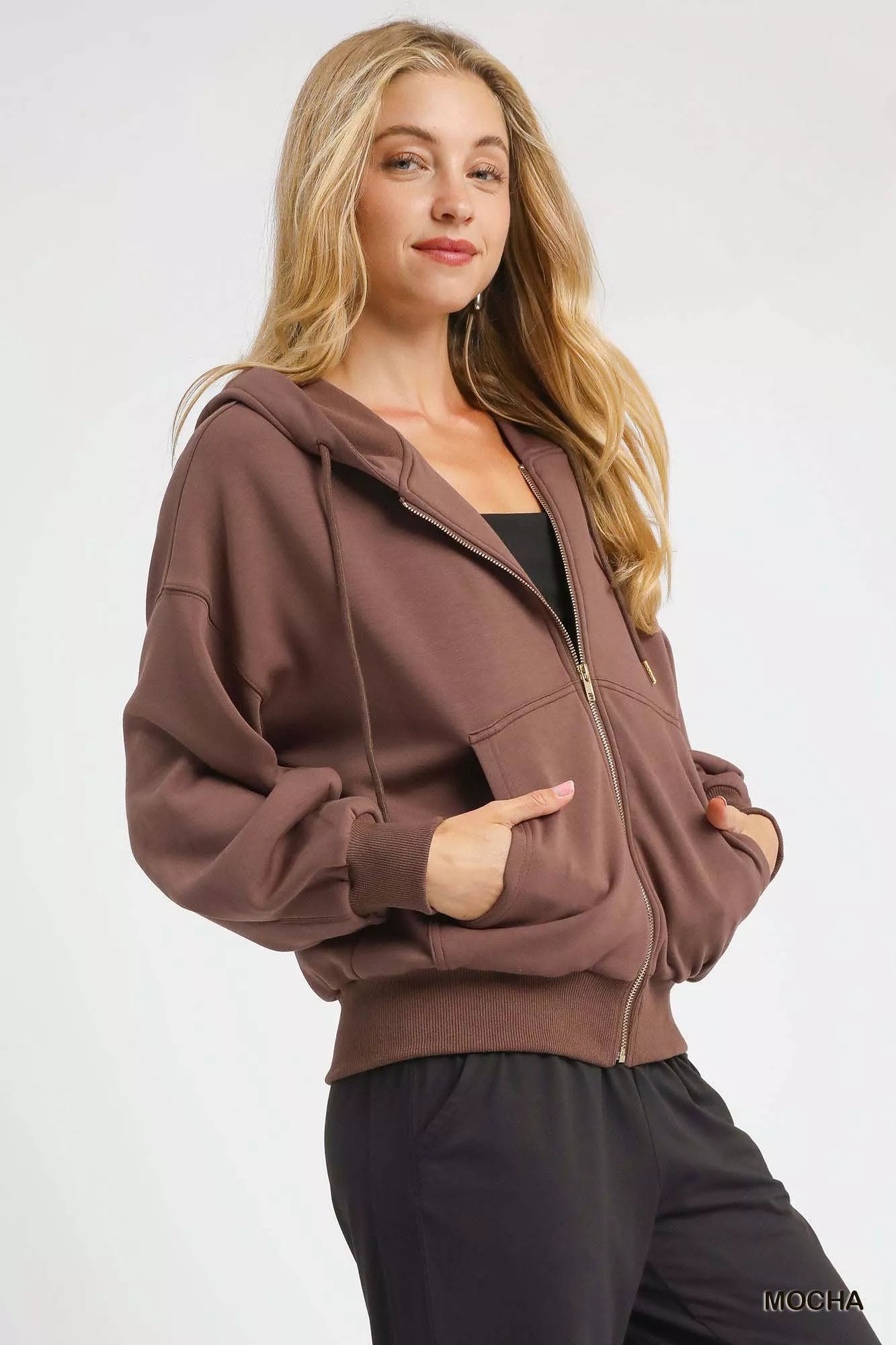 Zip-Up Fleece Hooded Jacket