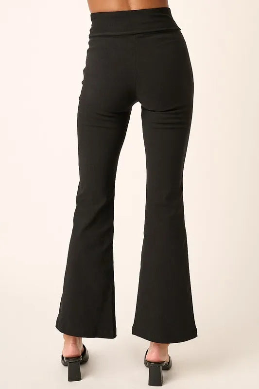 Surplice V Waist Flare Pants