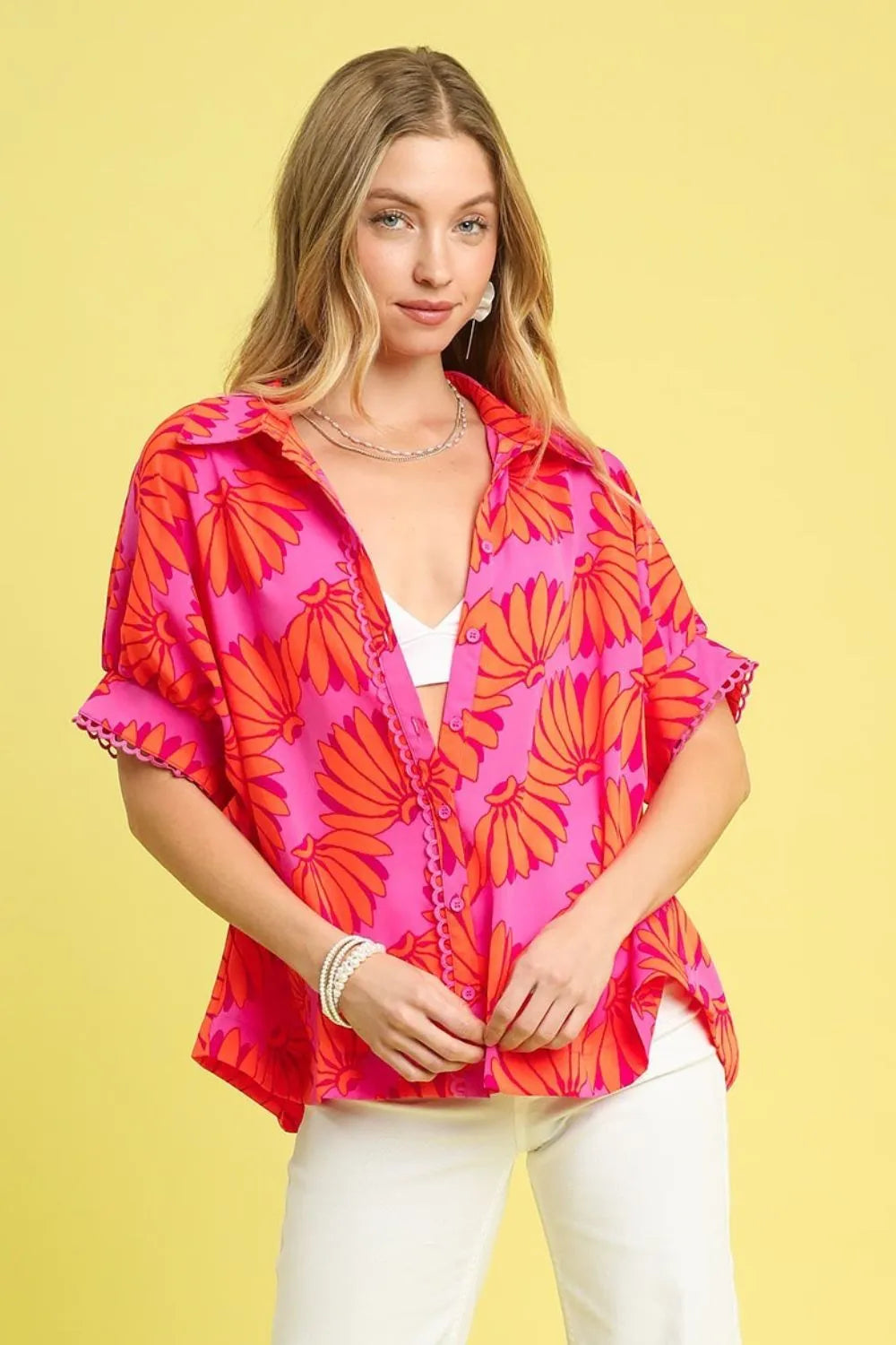 Printed Button-Up Relaxed Shirt