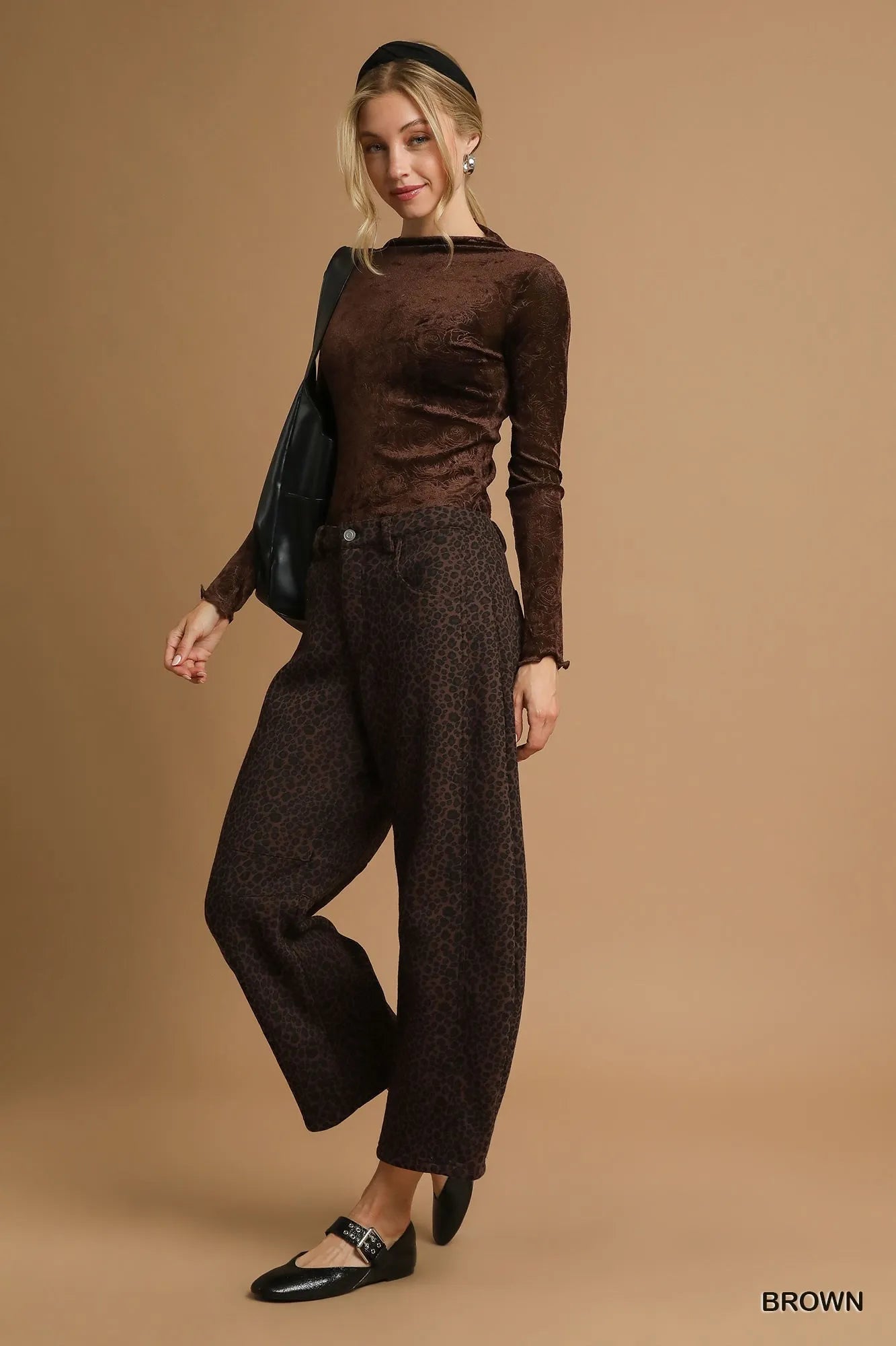 Leopard Print Wide Leg Pants