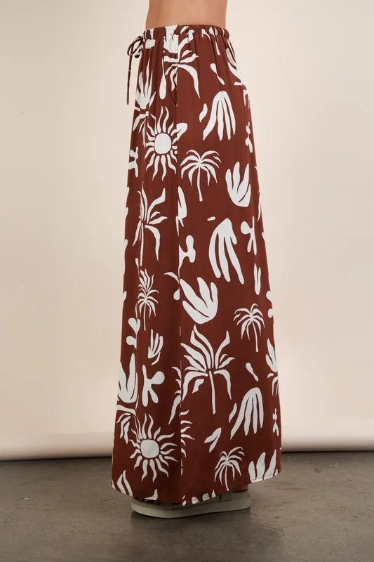 Printed Resort Midi Skirt