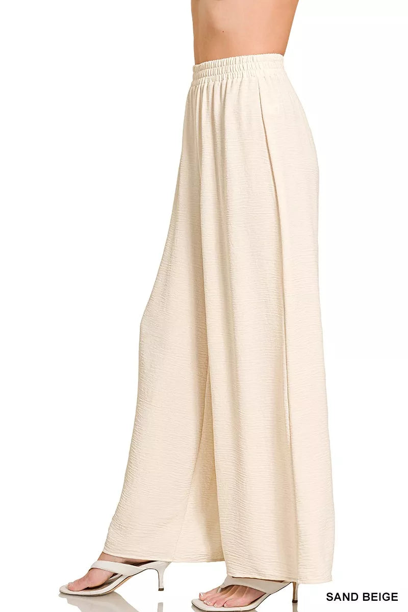 Woven Airflow Elastic Waistband Pants