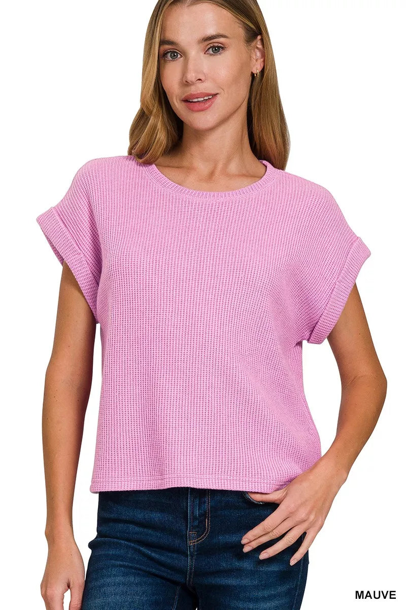 Short Sleeve Crew Neck Sweater