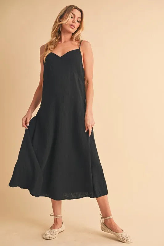 Side Button Midi Cami Dress