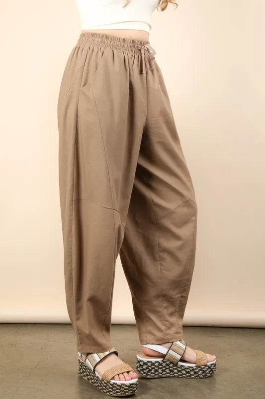 Solid Barrel Comfy Woven Pants