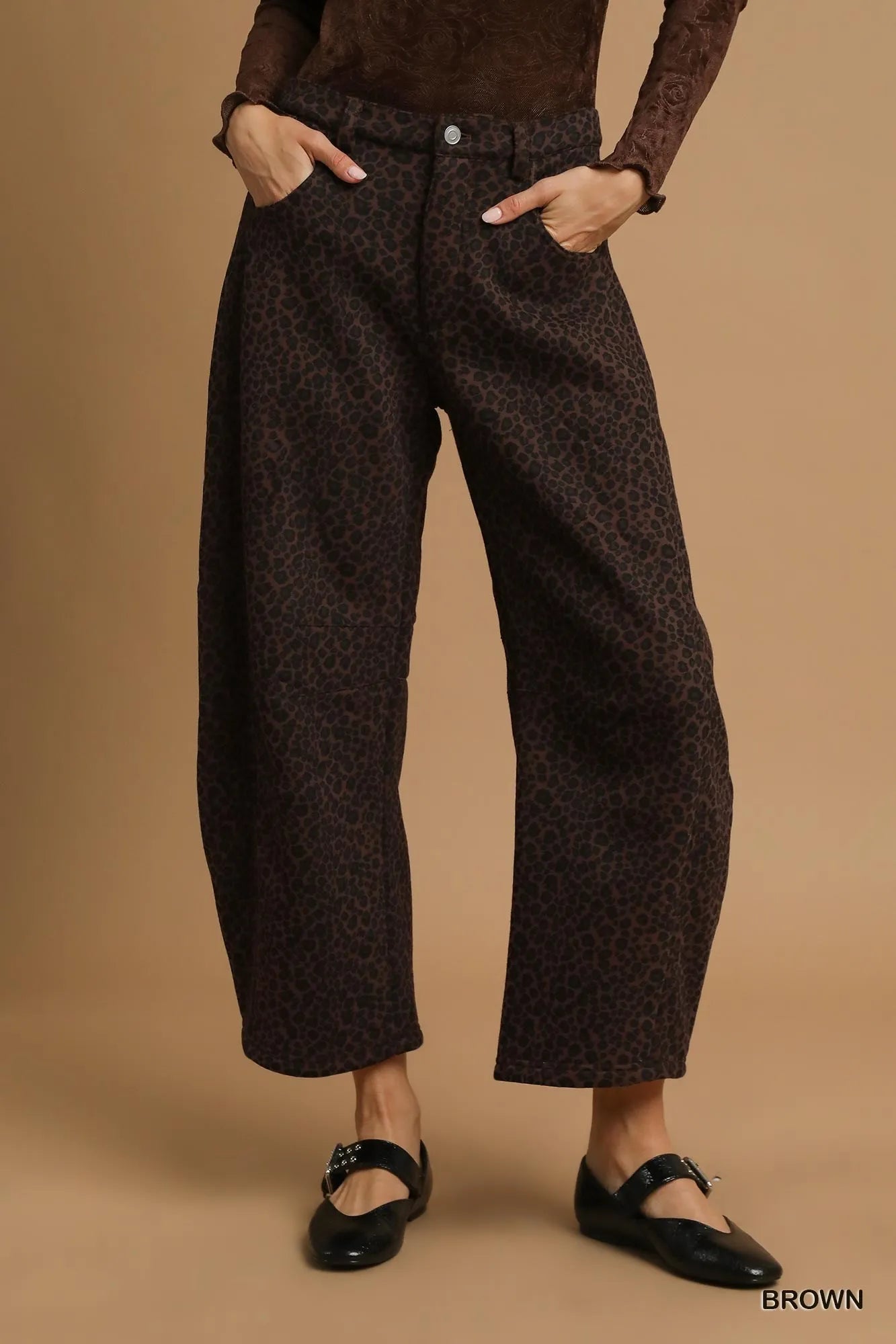 Leopard Print Wide Leg Pants